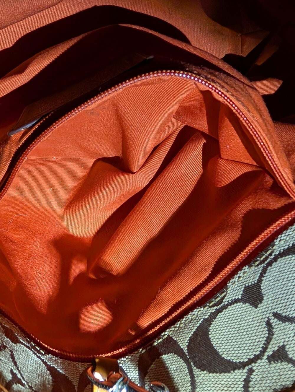 Coach Project 1992 Signature Canvas Tote in Brown and Tan Leather Trim As Is - Picture 11 of 16